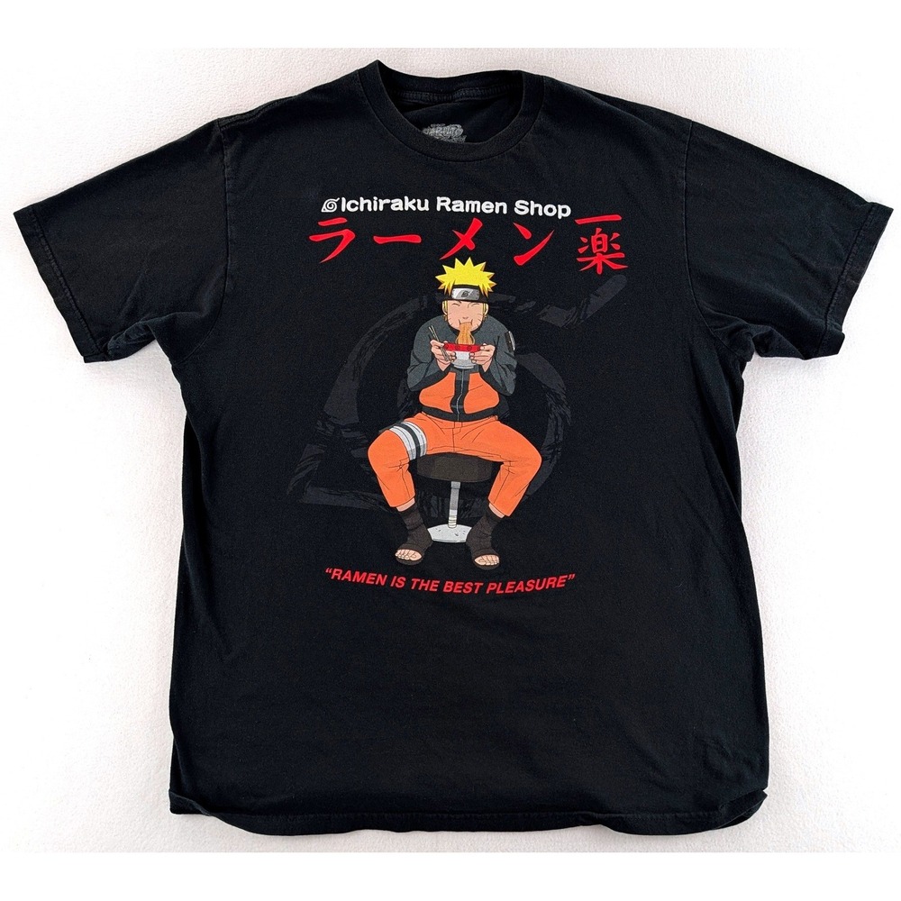 Ripple Junction Naruto Shippuden Ichiraku Ramen Mens L Black Anime Graphic Tee